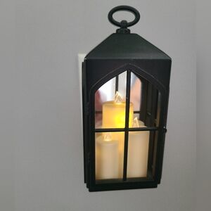 Used BBW Wallflower night light fragrance plug-in Black Lantern with candles.